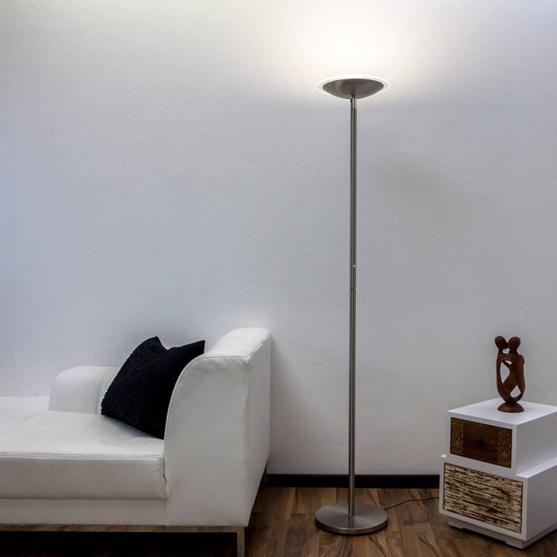 Lindby LED-Stehlampe Malea, nickelfarben, dimmbar, 180 cm von LINDBY