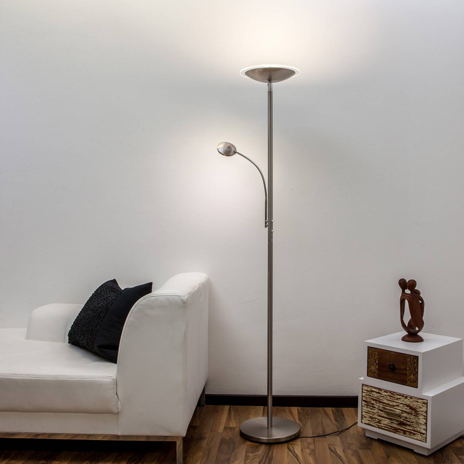 Lindby LED-Stehlampe Malea, nickel, Leselampe, dimmbar Lindby LED-Stehlampe Malea, nickel, Leselampe, dimmbar von LINDBY