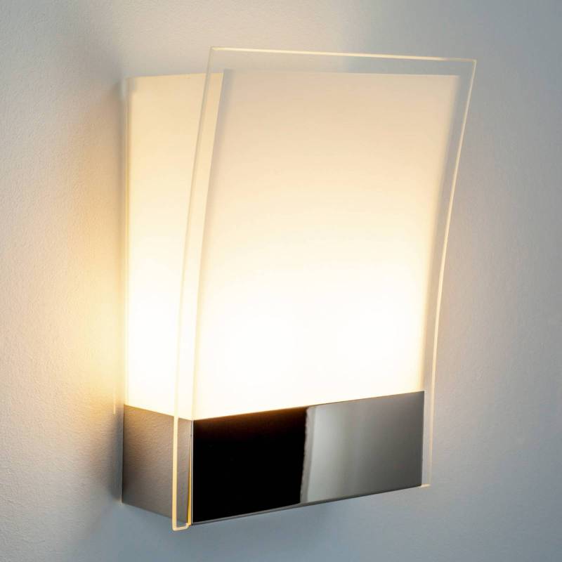 Lindby Wandleuchte Malthe, Höhe 27 cm, chrom, Glas, Metall von LINDBY