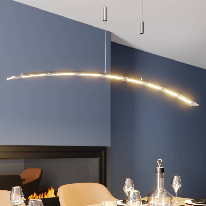 Lindby LED-Pendellampe Manon, höhenverstellbar, grau, Metall von LINDBY