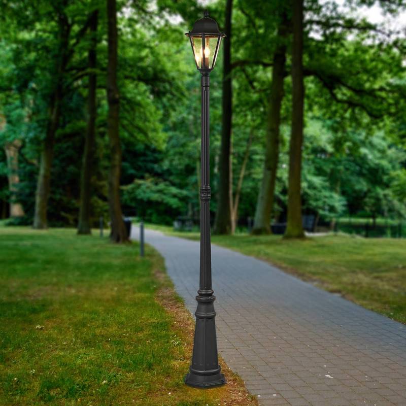Lindby Außenleuchte Edana, 211 cm, anthrazit, E27, IP44 von LINDBY
