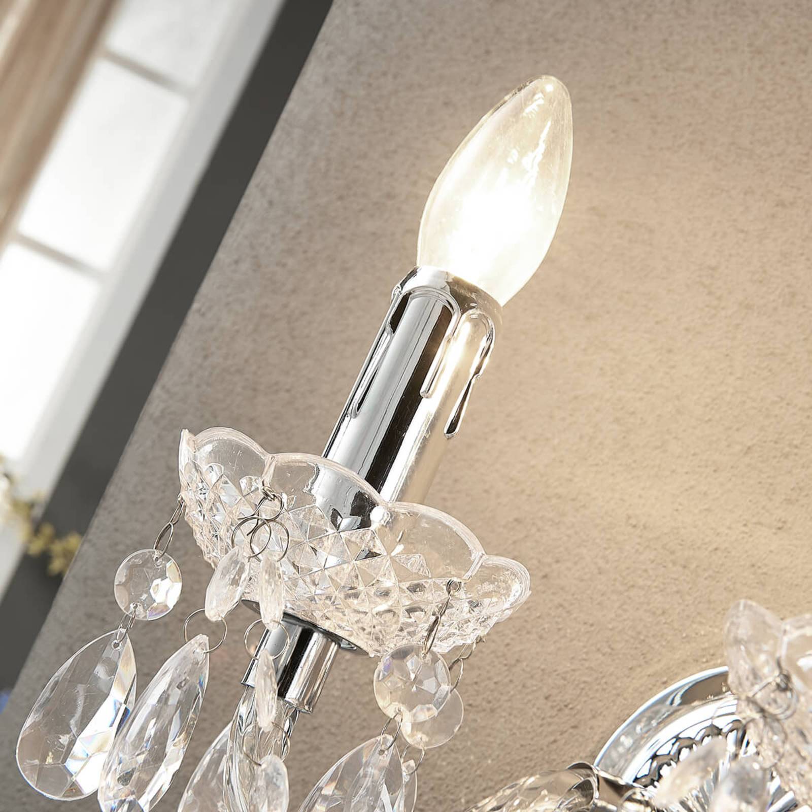 Lindby Wandleuchte Merida, chrom, Metall, 2-flg., Höhe 35 cm Lindby Wandleuchte Merida, chrom, Metall, 2-flg., Höhe 35 cm von LINDBY