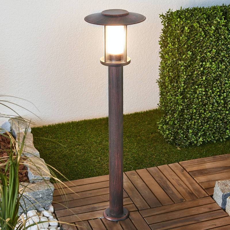Lindby LED-Wegeleuchte Pavlos, 76 cm, rostfarben, Edelstahl von LINDBY