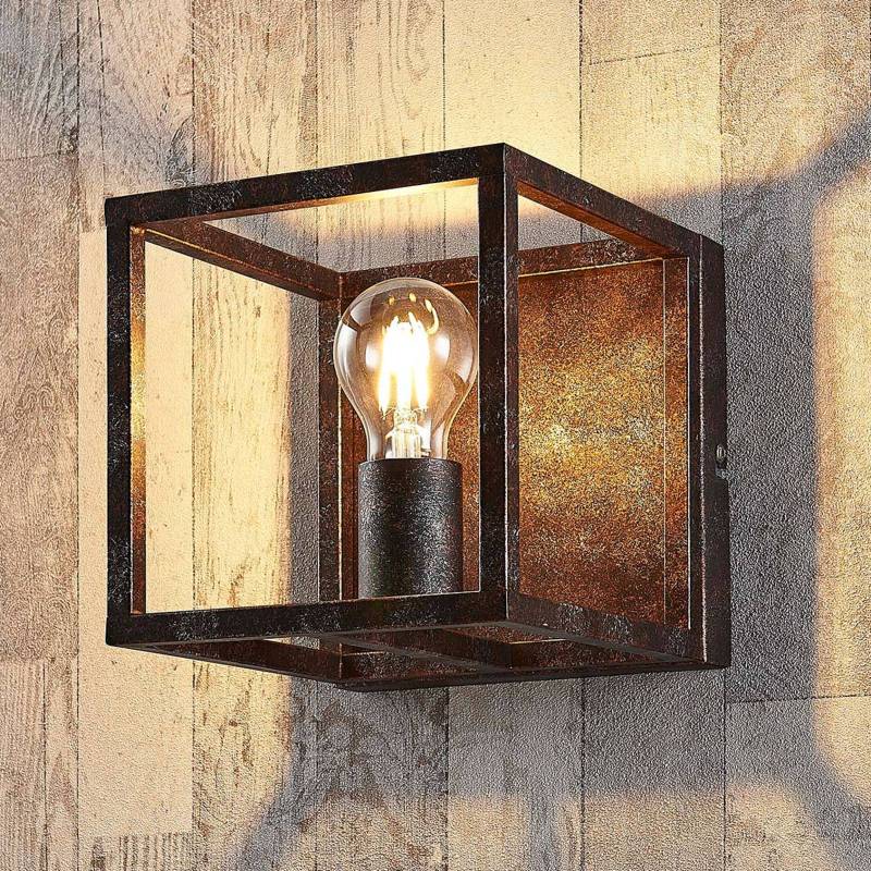 Lindby Wandlampe Emin, Breite 18 cm, rostfarben, Metall von LINDBY