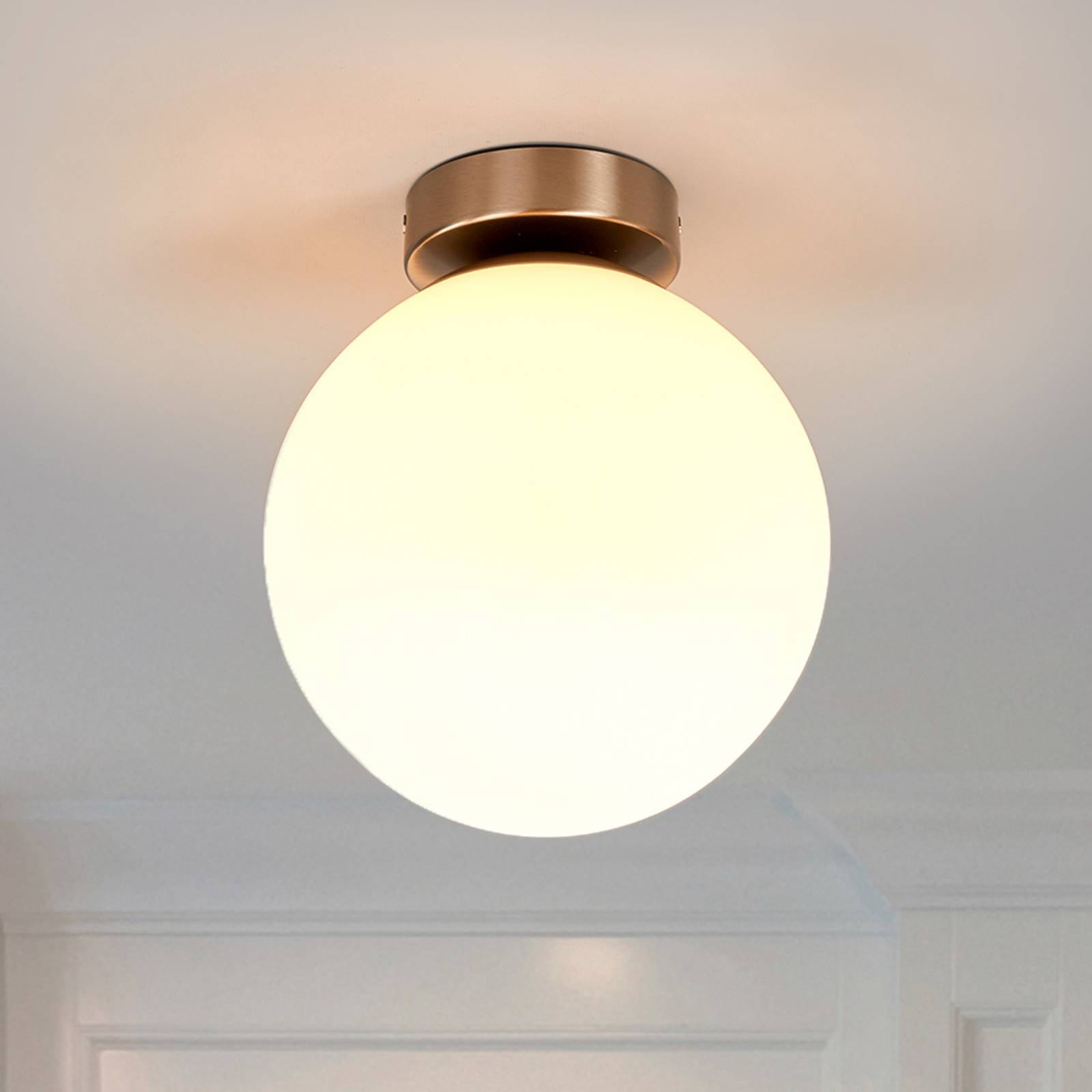 Lindby Deckenleuchte Lennie, weiß, Glas, Ø 20 cm, IP44, E27 Lindby Deckenleuchte Lennie, weiß, Glas, Ø 20 cm, IP44, E27 von LINDBY