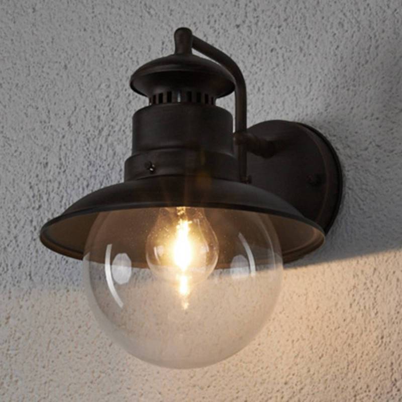 Lindby Außenwandleuchte Eddie, rostfarben, Metall, IP44, E27 von LINDBY