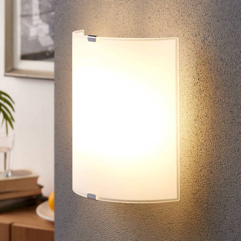 Lindby Wandleuchte Phil, weiß, Glas, Höhe 21cm, 3er-Set von LINDBY