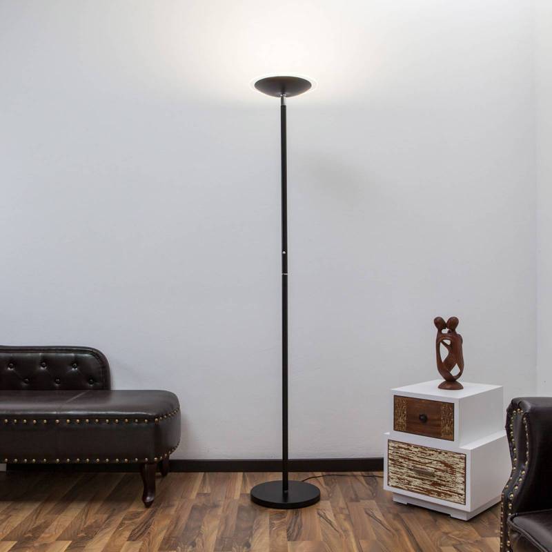 Lindby LED-Stehlampe Malea, schwarz, Metall, dimmbar, 180 cm von LINDBY