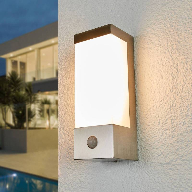 Lindby LED-Außenwandleuchte Severina, 25 cm, Sensor, Stahl von LINDBY
