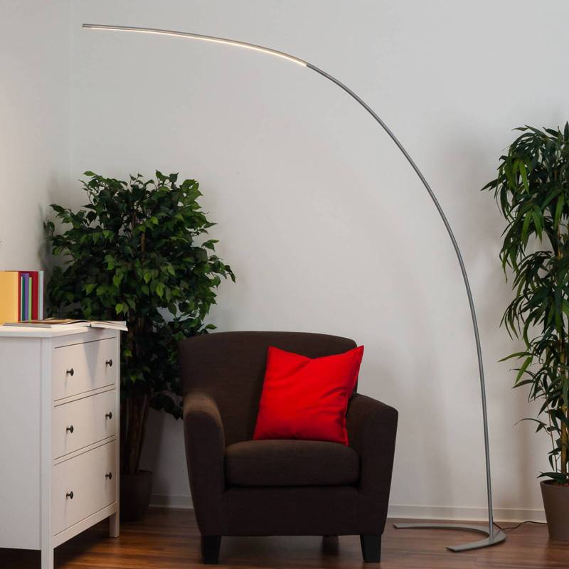 Lindby LED-Stehleuchte Danua, silber, Metall, Höhe 200cm von LINDBY