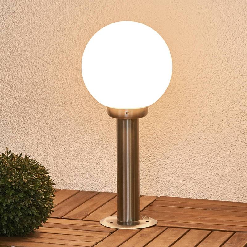 Lindby Sockelleuchte Vedran, Höhe 45 cm, Glas, Edelstahl von LINDBY