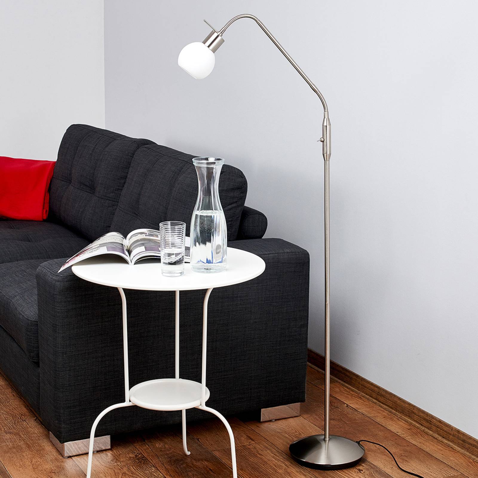 Lindby Stehlampe Elaina, nickelfarben, 162 cm, flexibel, E14 Lindby Stehlampe Elaina, nickelfarben, 162 cm, flexibel, E14 von LINDBY