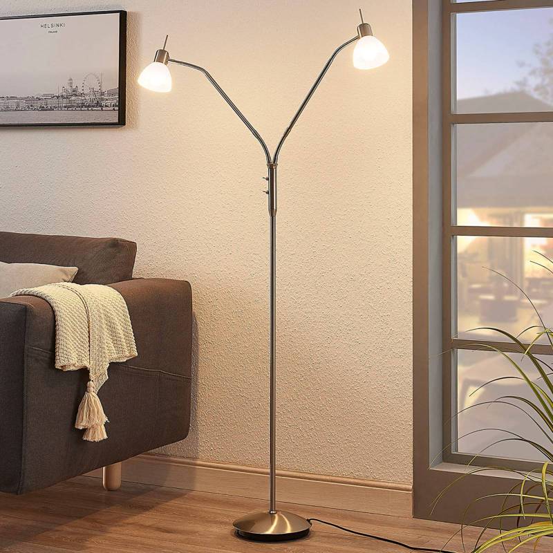 Lindby Stehlampe Gwendolin, 2-flg., 160cm, Glas, verstellbar von LINDBY