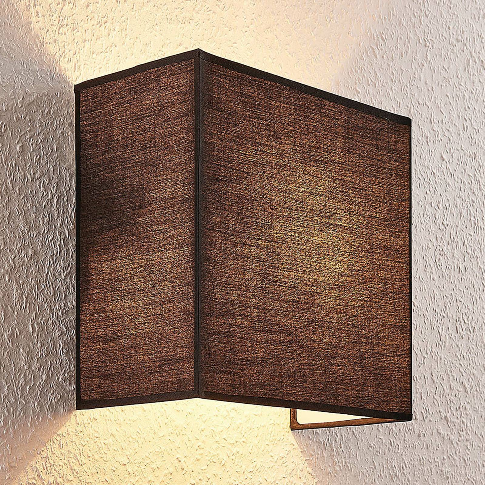 Stoff-Wandlampe Adea, 25 cm, quadratisch, schwarz von LINDBY