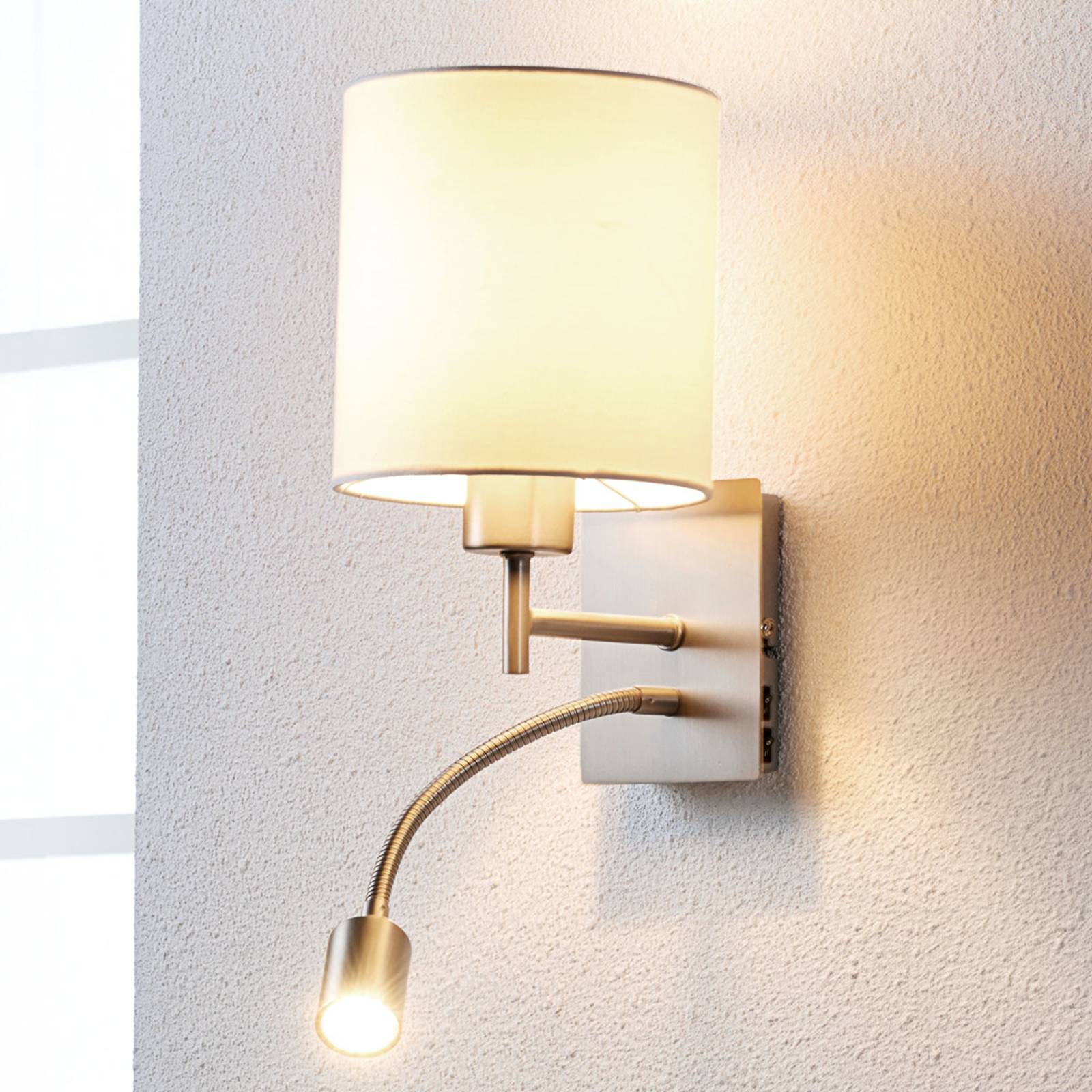 Lindby Wandlampe Camilo, nickelfarben, LED-Leselampe, E27 Lindby Wandlampe Camilo, nickelfarben, LED-Leselampe, E27 von LINDBY