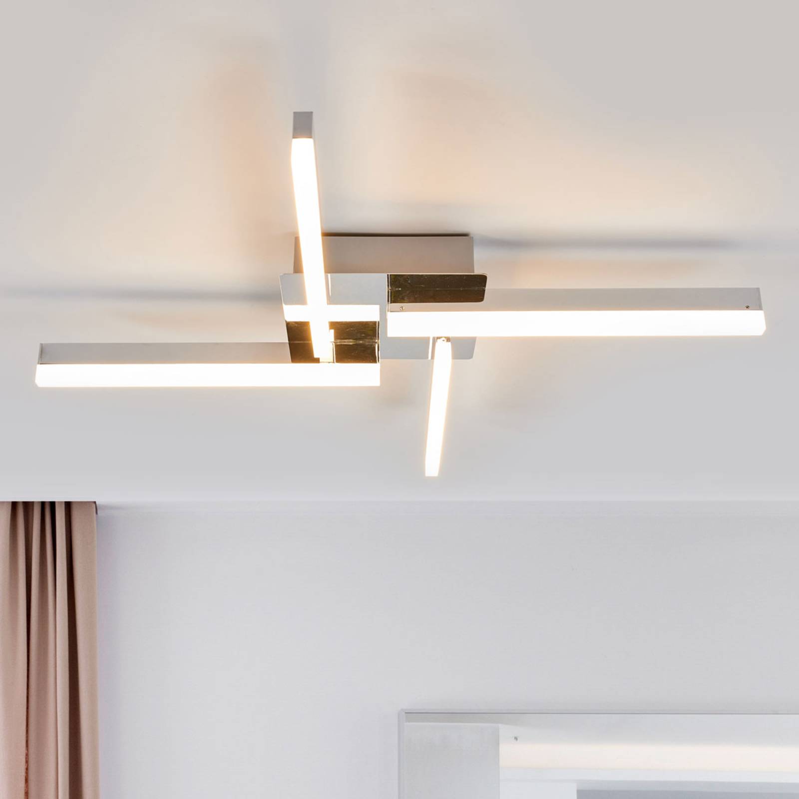 Lindby LED-Deckenlampe Patrik, 59 cm, 4-flammig, chrom, IP44 Lindby LED-Deckenlampe Patrik, 59 cm, 4-flammig, chrom, IP44 von LINDBY