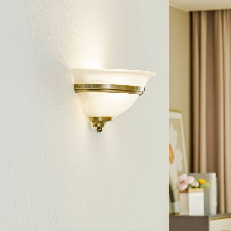 Lindby Wandleuchte Irimia, 31 cm, altmessing, Glas von LINDBY