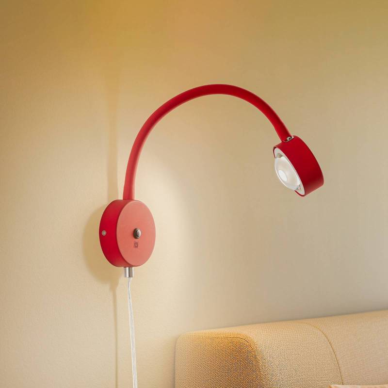 Lindby Wandlampe Jyla, rot/weiß, Linse, 4200K, GX53, Flexarm von LINDBY