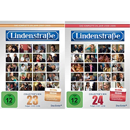 Lindenstraße - Das komplette 23. Jahr (Collector's Box, 10 DVDs) - Limited Edition im Silberschuber mit Audiokommentaren & Das komplette 24. Jahr (Collector's Box, 10 DVDs) von LINDENSTRAßE