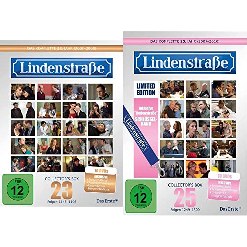 Lindenstraße - Das komplette 23. Jahr (Collector's Box, 10 DVDs) - Limited Edition im Silberschuber mit Audiokommentaren & Das komplette 25. Jahr (Collector's Box, 10 DVDs) von LINDENSTRAßE