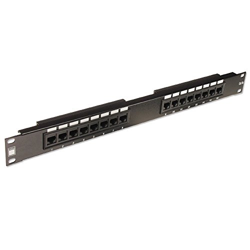 LINDY 19 Inch CAT6 1U 16 Port RJ-45 Patch Panel Unshielded Black von LINDY