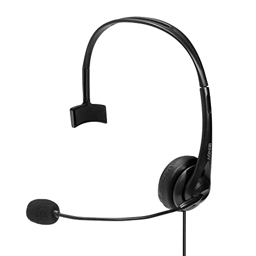 LINDY 20433 Headset, Mono, mit Inline-Steuerung, 3.5mm & USB Typ C von LINDY