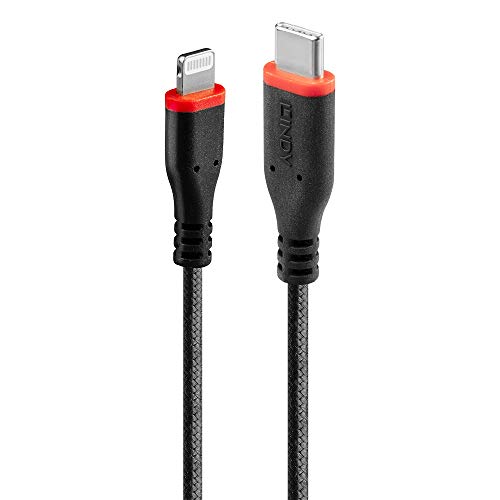 LINDY 31285 0.5m robustes USB Typ C an Lightning Ladekabel [MFi zertifiziert] von LINDY