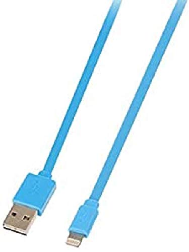 LINDY 31391 Reversibles USB an Lightning Flachbandkabel, blau 1m von LINDY