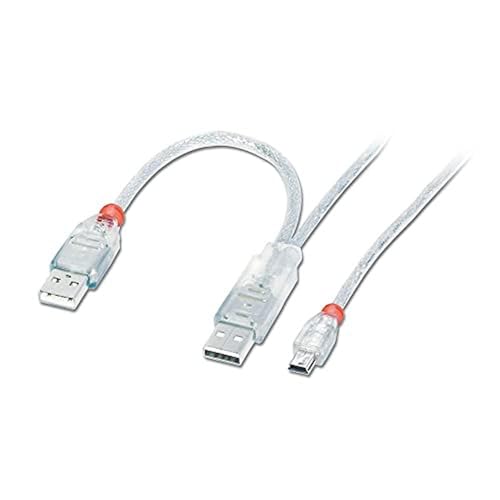 LINDY 31785 - USB 2.0 Dual Power Y-Kabel - 2 x Typ A Stecker an Typ Mini-B Stecker - 2m von LINDY