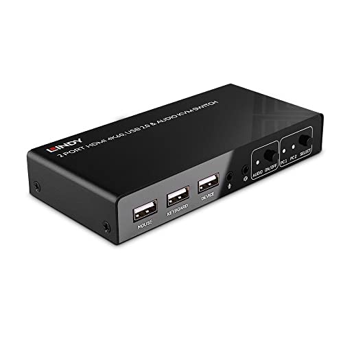 LINDY 32809 HDMI Switch und KVM 4K60, USB 2.0 und 2-Port Audio LINDY 32809 HDMI Switch und KVM 4K60, USB 2.0 und 2-Port Audio von LINDY