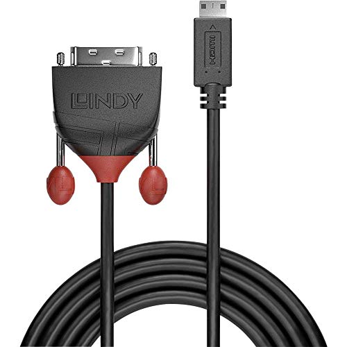 LINDY 36283 3m Mini HDMI an DVI Kabel, Black Line von LINDY