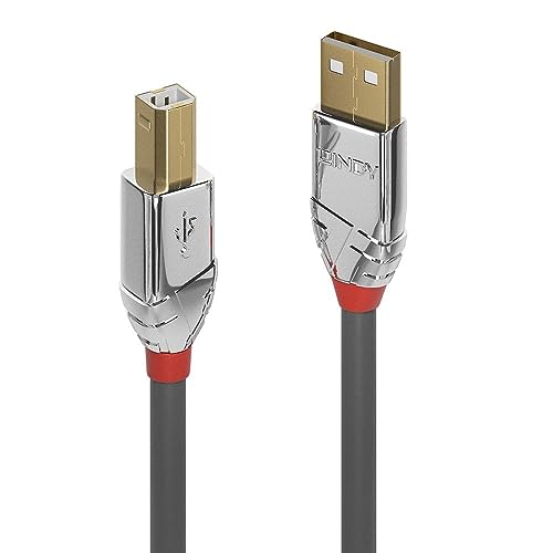 LINDY 36641 1m USB 2.0 Typ A an B Kabel, Cromo Line von LINDY