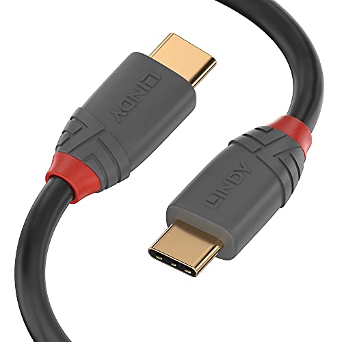 LINDY 36871 1m USB 2.0 Typ C Kabel 3A, Anthra Line, Anthrazit von LINDY