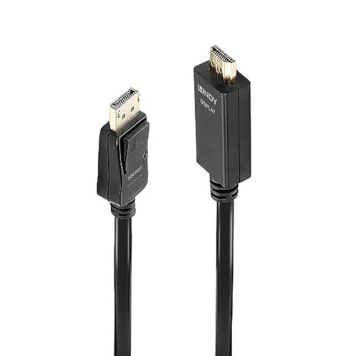 LINDY 36921 - DisplayPort-Kabel HDMI 1.4, 1 Meter, Display Port 1.2 4K 4096x2160@30Hz 10.2G Kompatibel mit TV, Gaming, Monitor, Xbox, PS4, PS5, Blu-Ray, Soundbar Die 2-Jahres-Garantie Schwarz von LINDY