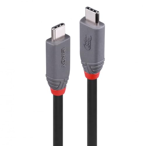 LINDY 36958 2m USB4 240W Typ C Kabel, 40Gbit/s, Anthra Line von LINDY