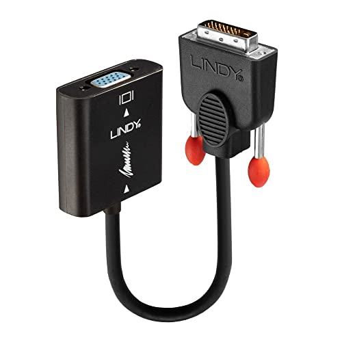 LINDY 38189 Adapterkabel [1x DVI-Stecker 24+1pol. - 1x VGA-Buchse] Schwarz 10.00cm von LINDY