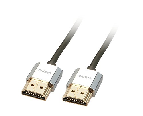 LINDY 41670 - HDMI-Kabel 2.0 CROMO Slim High Speed 0.5 Meter Ethernet, Slimline-Design, 4K@60Hz HDMI 2.0 18G 3D 1080p HDCP 2.2 HDR ARC CEC, ATC-getestet, TV OLED, Monitor, Xbox PS4 PS5 Soundbar von LINDY