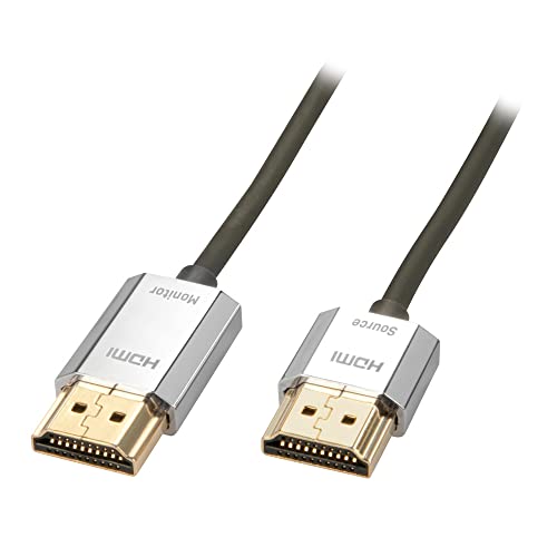 LINDY 41675 "CROMO Slim HDMI High Speed A/A Kabel 3m mit Ethernet Silber/Gold von LINDY