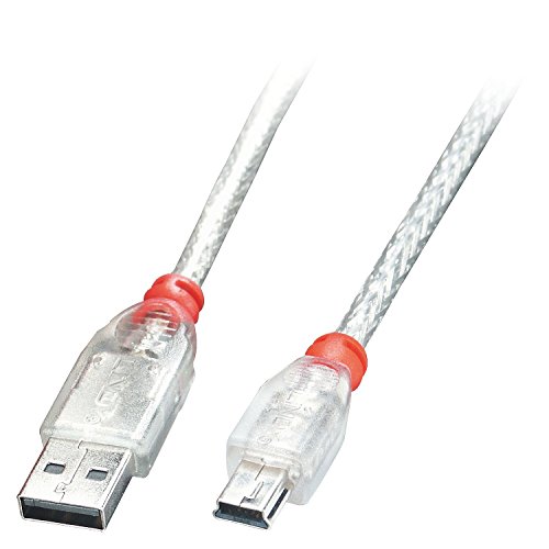 LINDY 41784 3m USB 2.0 Typ A an Mini-B Kabel, transparent von LINDY