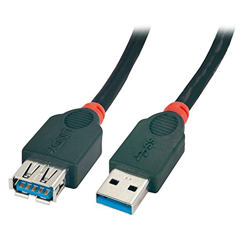 LINDY 41831 1 m USB A USB A schwarz USB-Kabel – USB Kabel (3.0 (3.1 Gen. 1), USB A, USB A, männlich/weiblich, gerade, gerade) von LINDY