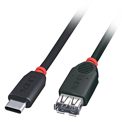 LINDY 41897 – Premium USB 2.0 Adapterkabel Typ C Stecker zu Typ A Kupplung – 0,15m von LINDY