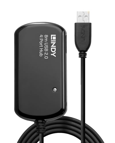 LINDY 42781 - USB 2.0 Aktiv-Verlängerung Pro 8m inklusive 4 Port USB-Hub von LINDY