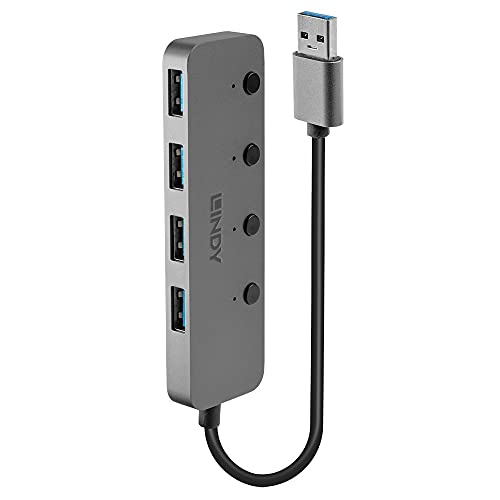 LINDY 43309 4 Port USB 3.0 Hub mit EIN-/Ausschaltern von LINDY