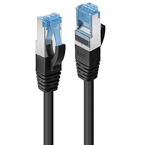 LINDY 47186 - Ethernet-, Patch- und Netzwerkkabel (RJ45-Anschlüsse), Cat.6A S/FTP PIMF - 500MHz unterstütztes Band - Ideal für Gigabit/LAN-Netzwerke, Router/Modem, Switch, Blau/Schwarz - 30 Meter von LINDY