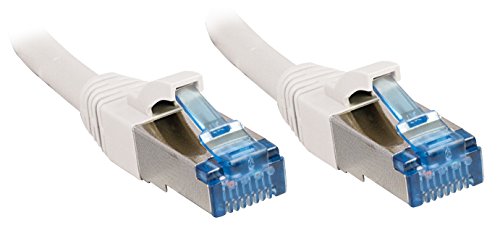 LINDY 47195 - Ethernet-, Patch- und Netzwerkkabel (RJ45-Anschlüsse), Cat.6A S/FTP PIMF - 500MHz unterstütztes Band - Ideal für Gigabit/LAN-Netzwerke, Router/Modem, Switch, Blau/Weiß - 3 Meter von LINDY