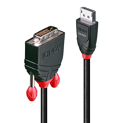 LINDY DisplayPort/DVI Anschlusskabel 2.00m 41491 Schwarz [1x DisplayPort Stecker - 1x DVI-Stecker von LINDY