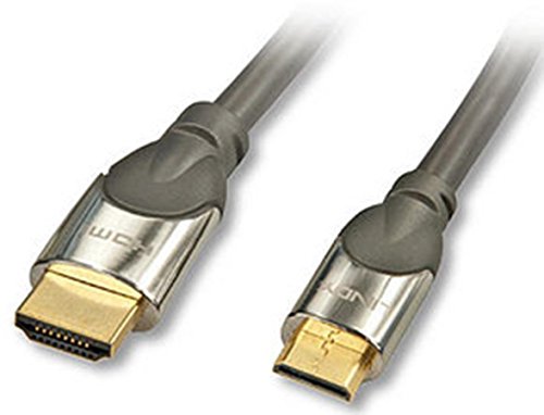 LINDY HDMI Anschlusskabel HDMI-A Stecker, HDMI-Mini-C Stecker 1.00m Grau 41436 High Speed-HDMI mit E von LINDY