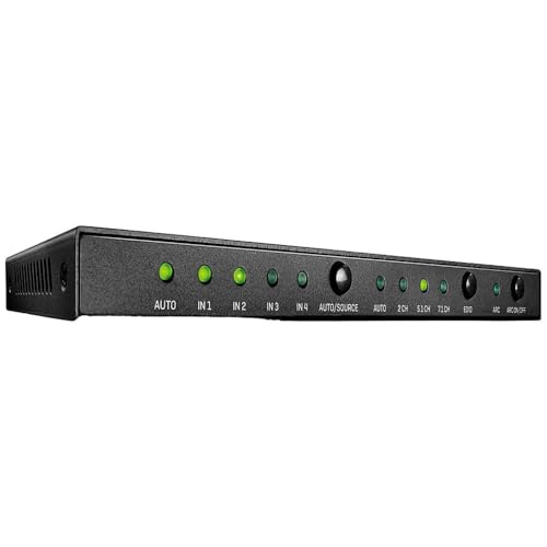 LINDY 38249 – HDMI 18G Switch mit Audio 4 Ports, Umschalten zwischen 4 HDMI 2.0 Quellen mit digitaler, Analoger Audioextraktion, 4K@60Hz Auflösung, HDR Unterstützung, IR Fernbedienung, Auto-Switching LINDY 38249 – HDMI 18G Switch mit Audio 4 Ports, Umschalten zwischen 4 HDMI 2.0 Quellen mit digitaler, Analoger Audioextraktion, 4K@60Hz Auflösung, HDR Unterstützung, IR Fernbedienung, Auto-Switching von LINDY