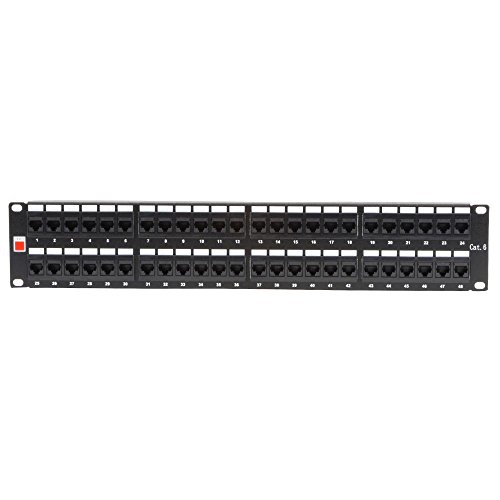 LINDY Patchpanel (48,3 cm (19 Zoll), ungeschirmt, Cat-6, 2 HE, 48 RJ45-Anschlüsse) schwarz von LINDY