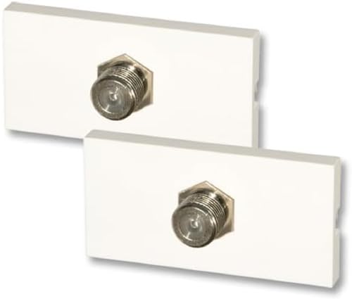 LINDY Snap-In-Modul mit 1x F-Doppelkupplung für Wanddosen (2 Stück), 60531 von LINDY